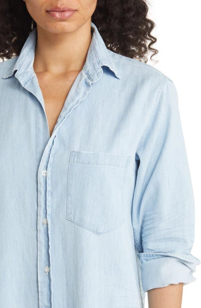 Shop Frank & Eileen Rory Long Sleeve Cotton Shirtdress In Classic Blue Tattered Wash