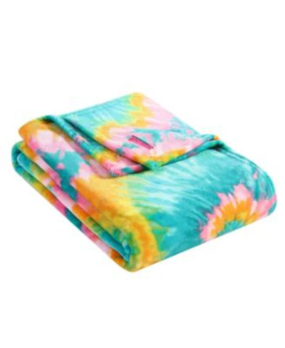 Shop Betsey Johnson Tie Dye Love Ultra Soft Plush Blankets Bedding In Multi