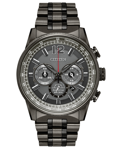 Shop Citizen Eco-drive Men's Chronograph Nighthawk Gray Stainless Steel Bracelet Watch 43mm