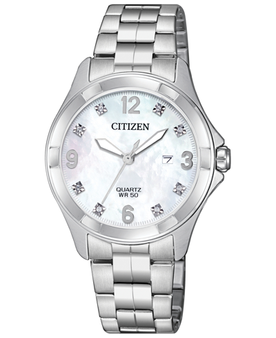 Shop Citizen Women's Quartz Stainless Steel Bracelet Watch 32mm Women's Shoes In Silver