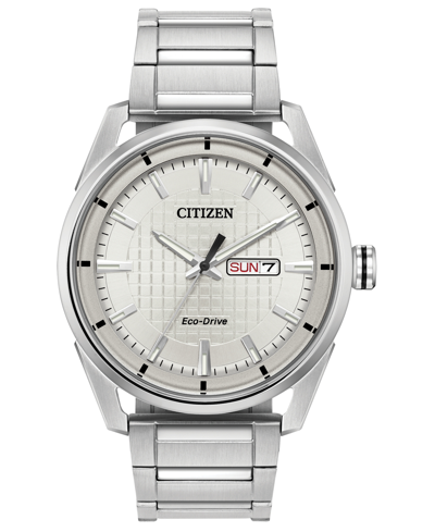 Shop Citizen Drive From  Eco-drive Men's Stainless Steel Bracelet Watch 42mm In White