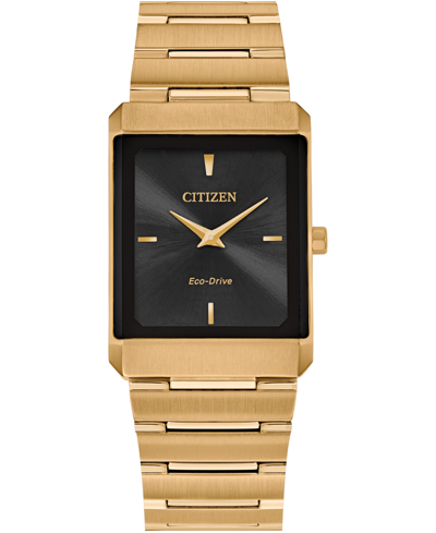 Shop Citizen Eco-drive Unisex Stiletto Gold-tone Stainless Steel Bracelet Watch 25x35mm