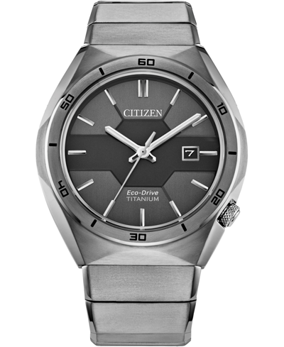 Shop Citizen Men's Armor Eco-drive Silver-tone Titanium Bracelet Watch 41mm