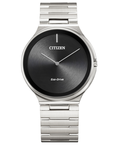 Shop Citizen Eco-drive Unisex Stiletto Stainless Steel Bracelet Watch 39mm In Silver