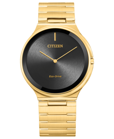 Shop Citizen Eco-drive Unisex Stiletto Gold-tone Stainless Steel Bracelet Watch 39mm