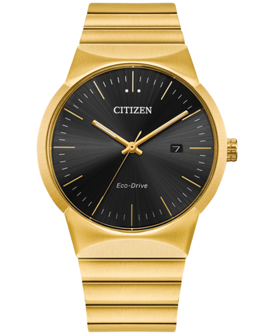Shop Citizen Eco-drive Men's Modern Axiom Gold-tone Stainless Steel Bracelet Watch 40mm