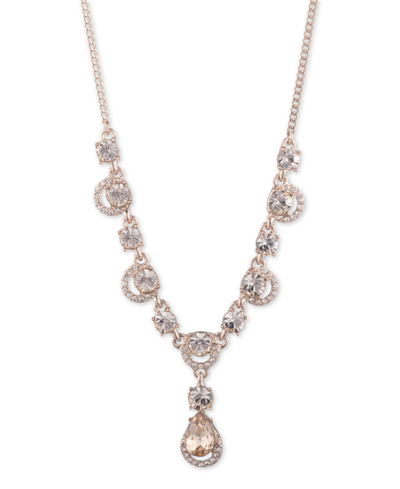 Shop Givenchy Rose Gold And Silk Crystal Y-neck Necklace