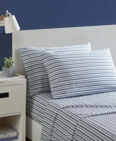 Shop Nautica Coleridge Stripe Cotton Percale Sheet Set Collection Bedding In Blue