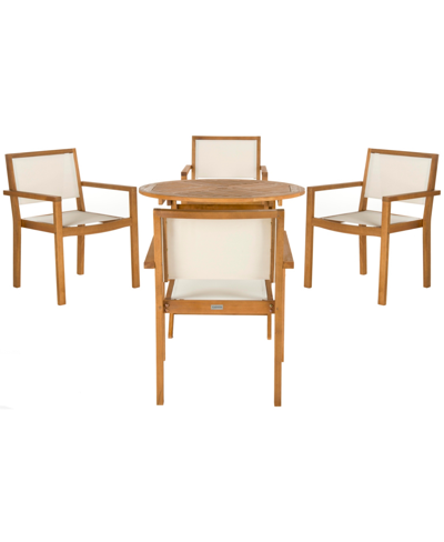 Shop Safavieh Chante 5pc Outdoor Dining Set In Brown