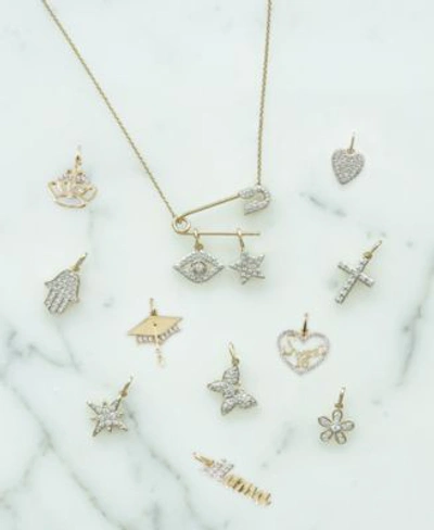 Shop Wrapped Diamond Safety Pin Necklace Charm Collection In 10k Gold Created For Macys
