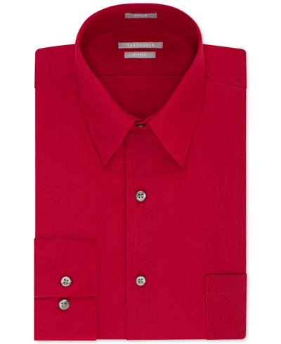 Shop Van Heusen Men's Athletic Fit Poplin Dress Shirt In Red