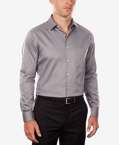 Shop Van Heusen Men's Classic/regular Fit Stretch Wrinkle Free Sateen Dress Shirt In Gray