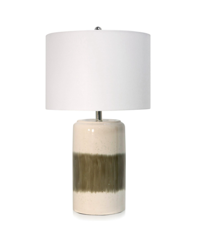 Shop Stylecraft Bay St. Louis Strip Ceramic Table Lamp In Tan/beige