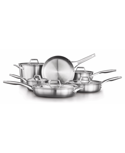 Shop Calphalon Premier Stainless Steel Cookware Set, 11 Piece In Silver
