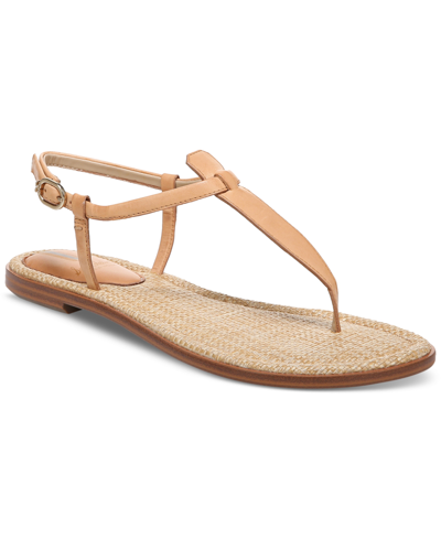 Shop Sam Edelman Women's Gigi T-strap Flat Sandals Women's Shoes In Tan/beige