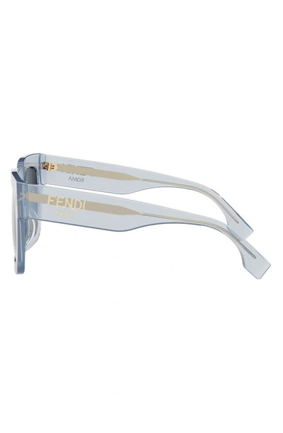 Fendi Roma Blue Square Acetate Sunglasses In Blue