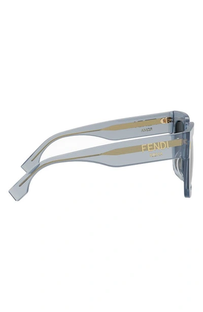 Fendi Roma Blue Square Acetate Sunglasses In Blue