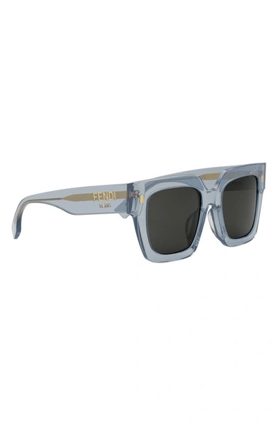 Fendi Roma Blue Square Acetate Sunglasses In Blue