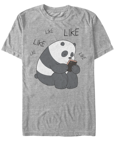 Shop Fifth Sun Men's We Bare Bears Like Like Like Texting Short Sleeve T- Shirt In Gray