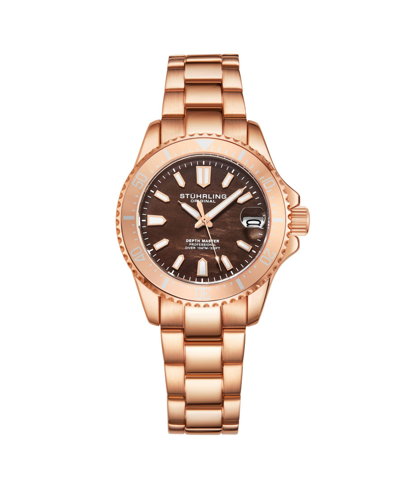 Shop Stuhrling Women's Rose Gold Stainless Steel Bracelet Watch 32mm In Pink