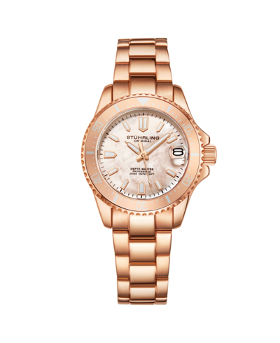 Shop Stuhrling Women's Rose Gold Stainless Steel Bracelet Watch 32mm In Pink