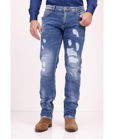 Shop Ron Tomson Men's Modern Sanded Denim Jeans In Blue