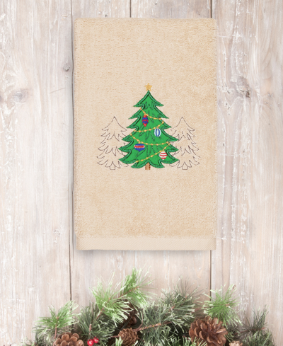 Shop Linum Home Christmas Three Trees 100% Turkish Cotton Hand Towel Bedding In Tan/beige