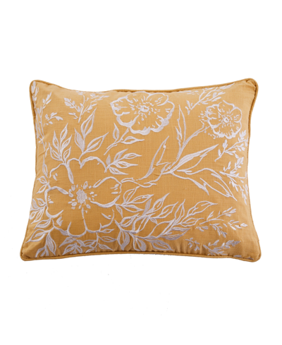 Shop Levtex Alita Ochre Embroidered Decorative Pillow, 14" X 18" In Yellow