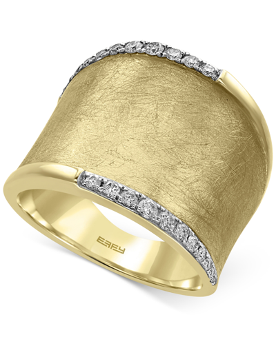 Shop Effy Collection D'oro By Effy Diamond Wide Band (1/4 Ct. T.w.) In 14k Gold