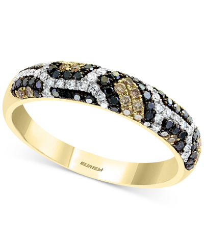 Shop Effy Collection Effy Multi-color Diamond Ring (3/8 Ct. T.w.) In 14k Gold