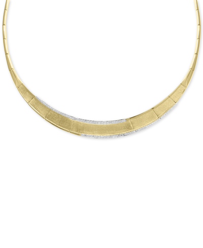 Shop Effy Collection Effy Diamond Border 16" Collar Necklace (9/10 Ct. T.w.) In 14k Gold