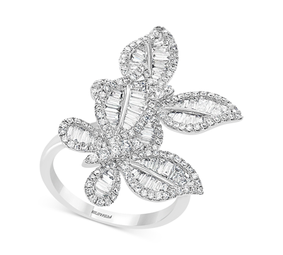 Shop Effy Collection Effy Diamond Butterfly Statement Ring (1-3/8 Ct. T.w.) In 14k White Gold