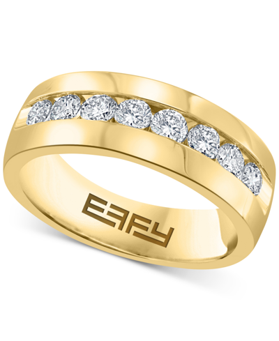 Shop Effy Collection Effy Men's Diamond Band (1 Ct. T.w.) In Gold