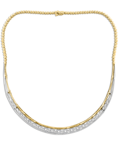 Shop Effy Collection Effy Diamond 18" Statement Necklace (1-1/6 Ct. T.w.) In 14k White And Yellow Gold