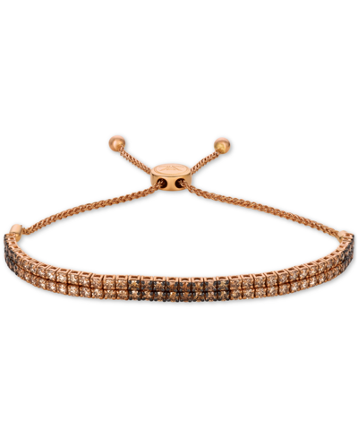 Shop Le Vian Ombre Chocolate Diamond Bolo Bracelet (3 Ct. T.w.) In 14k Rose Gold