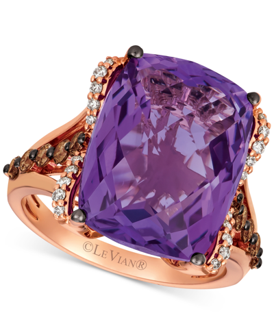 Shop Le Vian Grape Amethyst (9-3/4 Ct. T.w.) & Diamond (5/8 Ct. T.w.) Ring In 14k Rose Gold In Purple