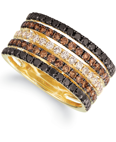 Shop Le Vian Chocolate Layer Cake Blackberry Diamonds, Chocolate Diamonds & Nude Diamonds Statement Ring (1-5/8 C In Gold