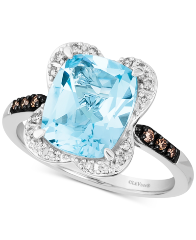 Shop Le Vian Blue Topaz (4-1/4 Ct. T.w.) & Diamond (1/5 Ct. T.w.) Ring In 14k White Gold