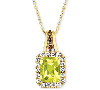 Shop Le Vian Cinnamon Citrine (1-1/3 Ct. T.w.) & Diamond (3/8 Ct. T.w.) 18" Pendant Necklace In 14k Rose Gold (al In Green