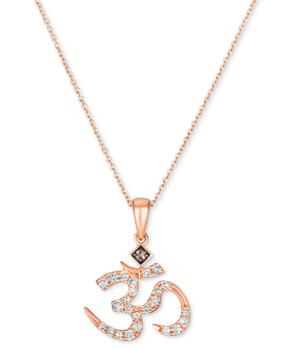 Shop Le Vian Nude Diamond (1/4 Ct. T.w.) & Chocolate Diamond Accent Om Symbol Pendant Necklace In 14k Rose Gold, 