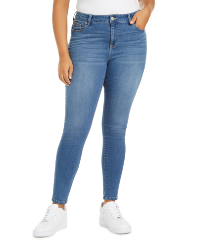 Shop Celebrity Pink Trendy Plus Size Sculpted Skinny Jeans In Blue