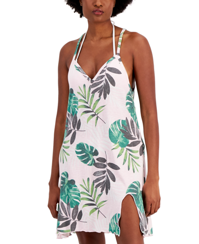Shop Miken Juniors' Printed Cover-up Dress, Created For Macy's Women's Swimsuit In Multi
