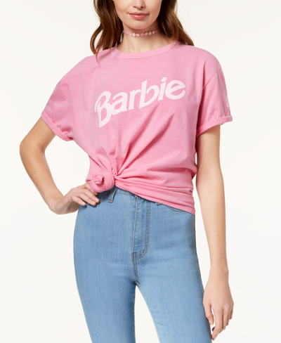 Shop Love Tribe Barbie X  Juniors' Logo Graphic T-shirt In Pink