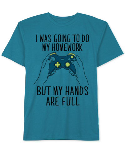 Shop Jem Video Games Graphic-print Cotton T-shirt, Big Boys In Blue