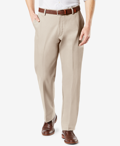 Shop Dockers Men's Signature Lux Cotton Classic Fit Creased Stretch Khaki Pants In White