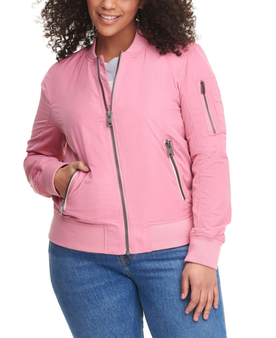 Shop Levi's Trendy Plus Size Melanie Bomber Jacket In Pink