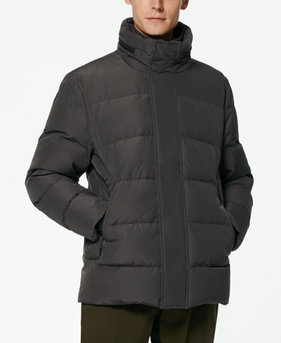 Shop Marc New York Stratus Men's Down Jacket With Hidden Hood In Gray