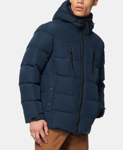 Shop Marc New York Montrose Men's Down Filled Mid Length Puffer Jacket In Blue