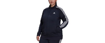 Shop Adidas Originals Adidas Women's 3-stripe Tricot Track Jacket, Xs-4x In Blue