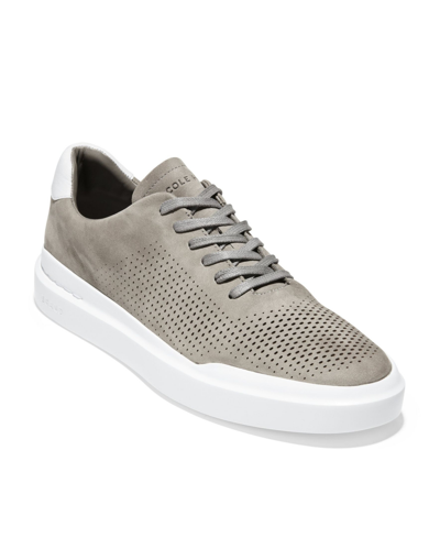 Shop Cole Haan Men's Grandpro Rally Laser Cut Perforated Sneakers Men's Shoes In Gray